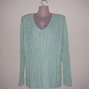 Croft & Barrow light green sweater v-neck